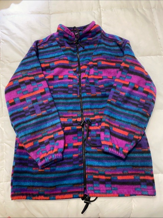 Reitmans Sweaters - Vintage Reitman  Casual  Zip Up Sweater / Colourful 80s